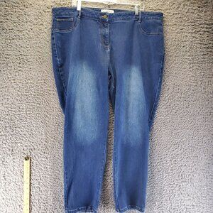 Modamix Jeans Womens 20W Blue Stretch Denim Tapered Fit Straight Leg